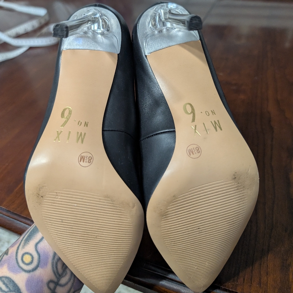 3/$30 Mix No 6 Black And Clear Heels - Picture 8 of 8